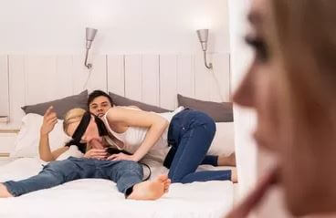 youjizz sex guy pleases mom and stepsister